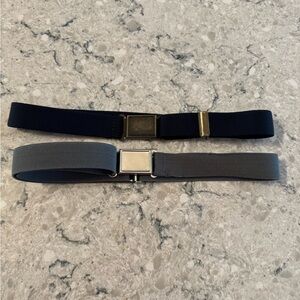 Navy and gray elastic belts with magnetic buckle